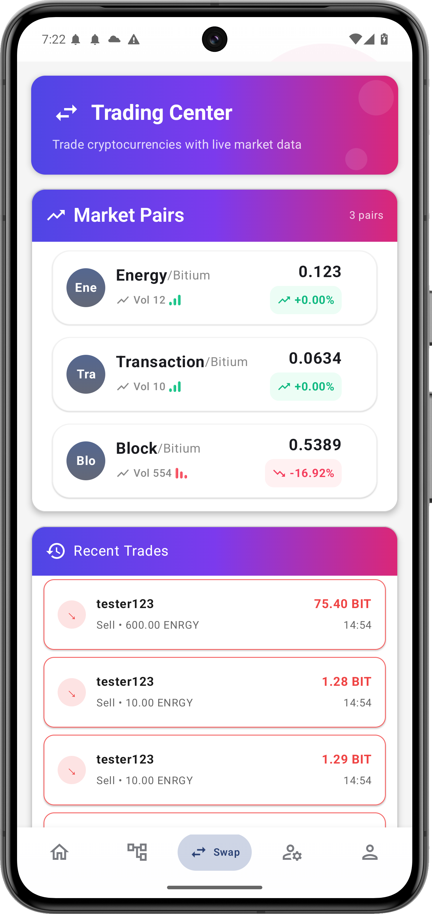 Trading Interface